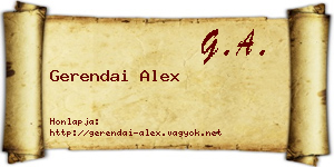 Gerendai Alex névjegykártya